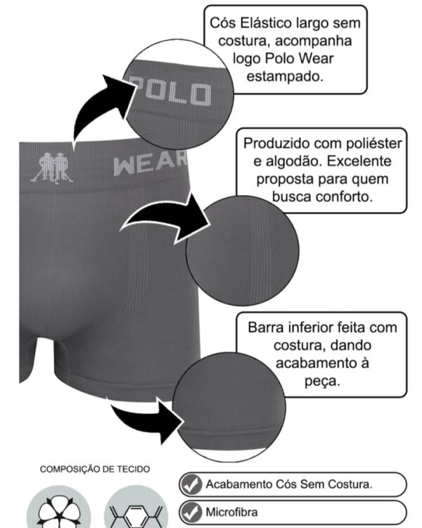 Kit 10 Cuecas Boxer Microfibra Polo Wear - Image 3