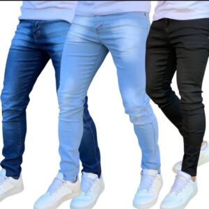 Kit 3 Calças Jeans Skinny Masculina