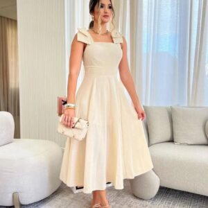Vestido Longo de Linho Forrado