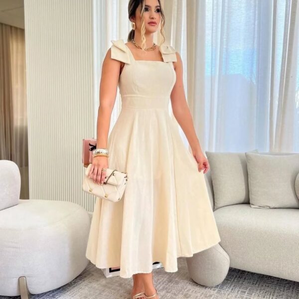 Vestido Longo de Linho Forrado