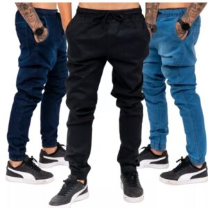 Kit 3 Calças Jogger Masculina Jeans