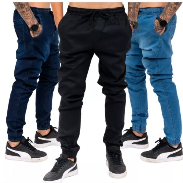 Kit 3 Calças Jogger Masculina Jeans