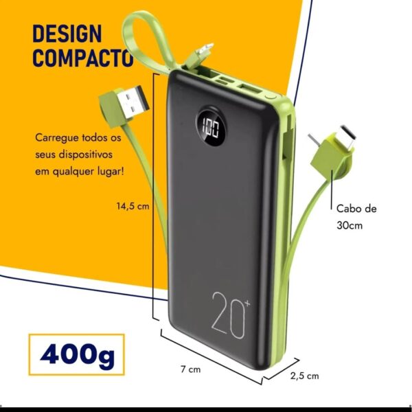  Power Bank 20.000mAh com Display Digital  - Image 3
