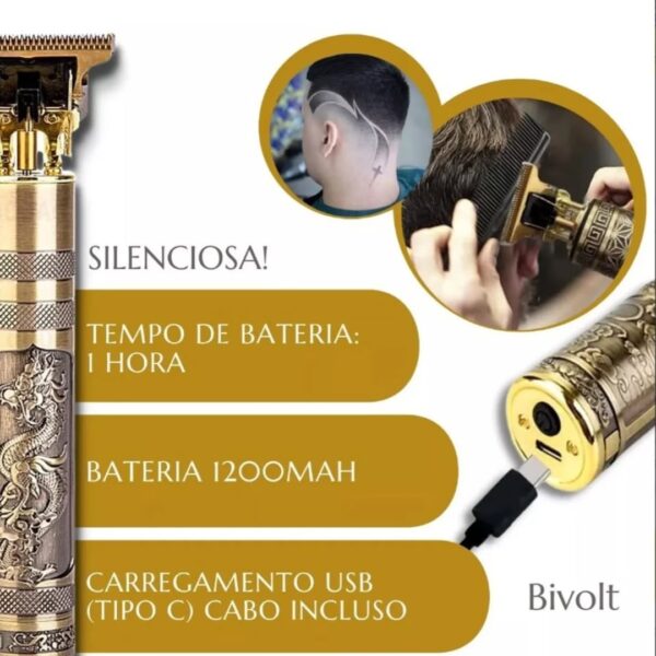 Máquina de Cortar Cabelo e Barba Dragão - Acabamento Profissional - Image 3