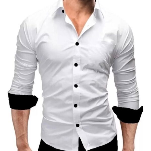  Camisa Social Masculina Slim Fit Luxo - Image 4