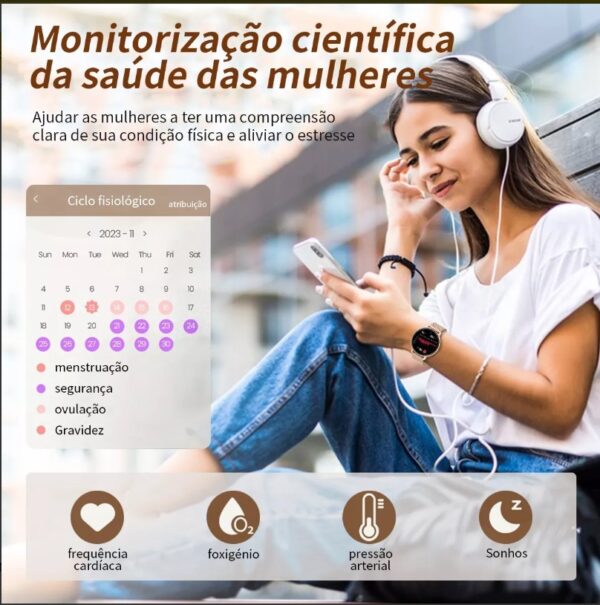 Smartwatches Sport Homens Mulheres Chamada Bluetooth - Image 5