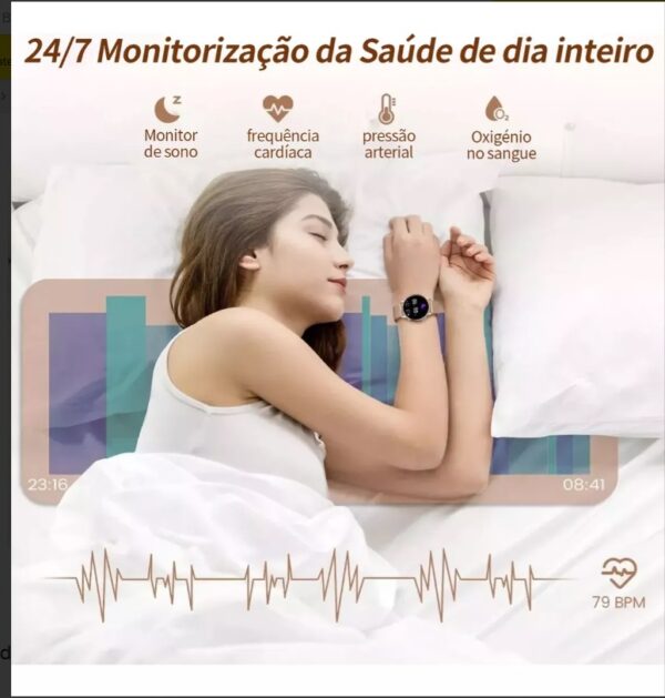 Smartwatches Sport Homens Mulheres Chamada Bluetooth - Image 2