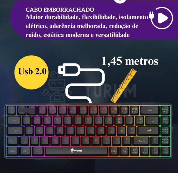 Teclado Gamer Evolut Fay EG211 – Performance e Estilo em Cada Tecla! - Image 5